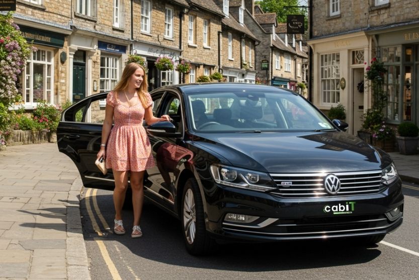 Friendly Cabit Beaconsfield taxi driver welcoming a passenger.